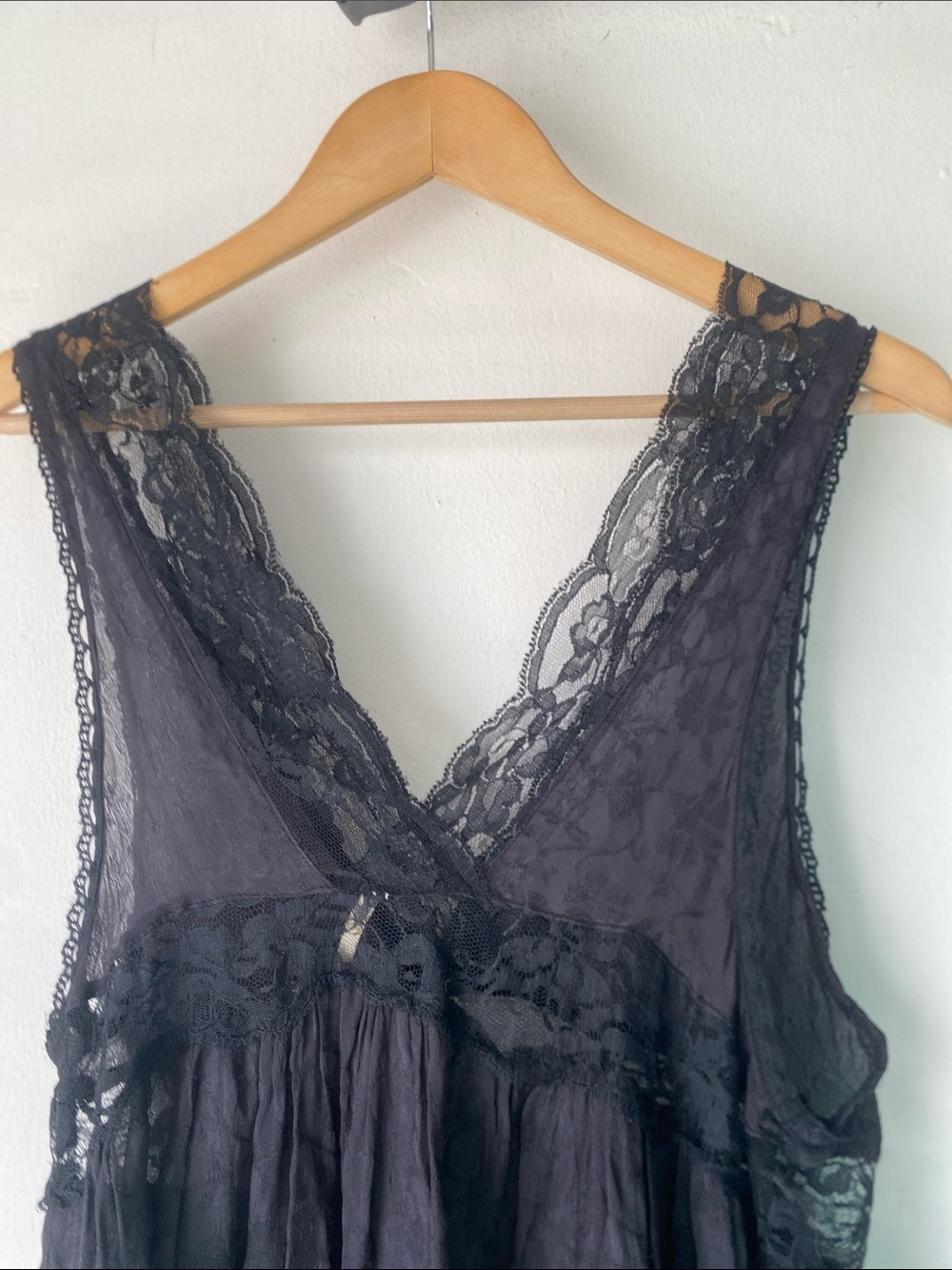 Free People M Black Lace Trapeze Top - Picture 9 of 12